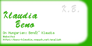 klaudia beno business card